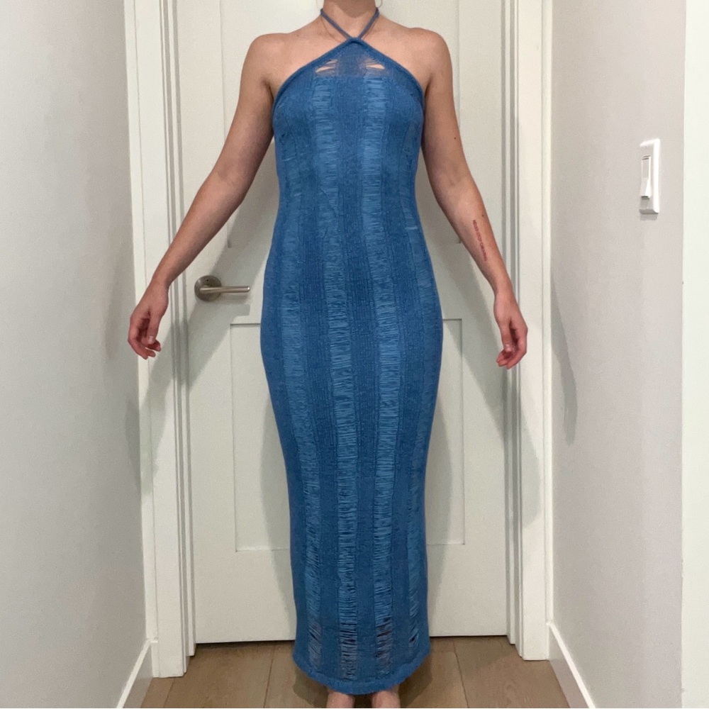 Blue Crochet Dress